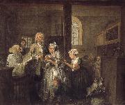 William Hogarth Prodigal son with the old woman to marry painting